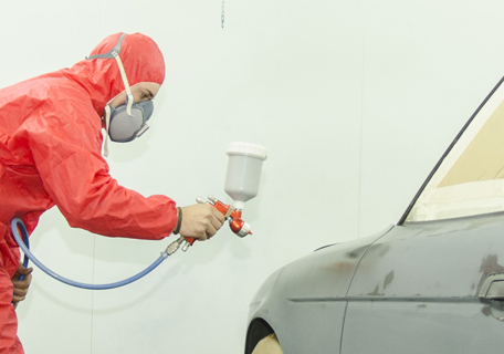 Car Getting a Red Coat of Paint in Lake Worth, TX